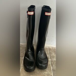 Women’s Tall Gloss Black Hunter Boots